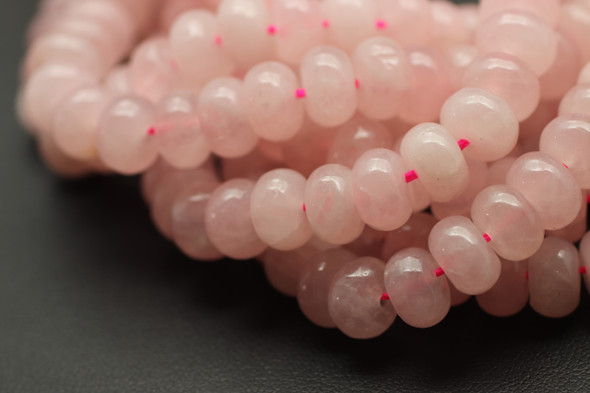 Rose Quartz, Enhanced, Smooth Rondelle, 8x5mm