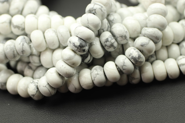 Howlite, Smooth Rondelle, 8x5mm