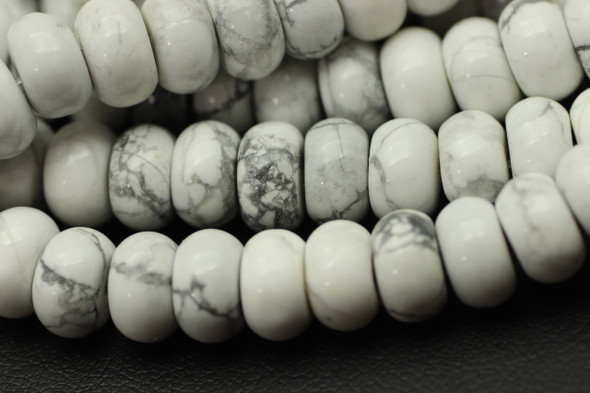 Howlite, Smooth Rondelle, 8x5mm