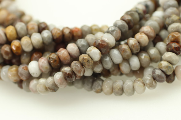 Gobi Agate, Natural, Faceted Rondelle, 6x4mm, One Strand