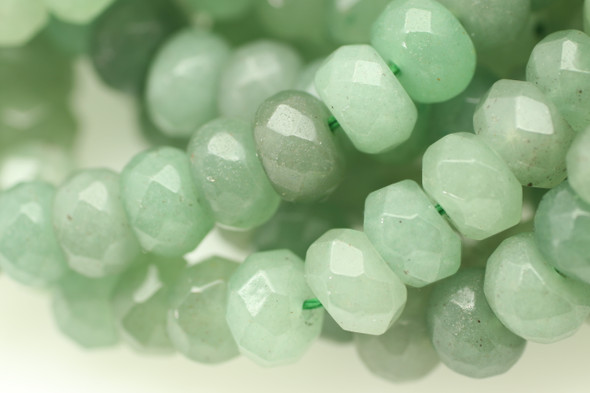 Aventurine, Green, Quartz, Natural, Faceted Rondelle, 8x5mm, One Strand