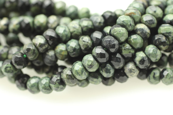Kambaba Jasper, Natural, Faceted Rondelle, 6x4mm, One Strand