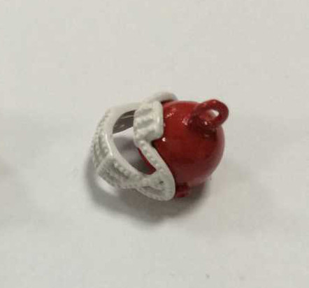 Red & White Enamel Football Helmet Charm, 12x12mm