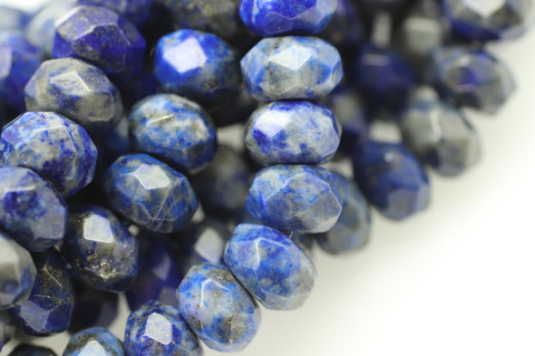 Lapis, Natural, Faceted Rondelle, 8x5mm, One Strand