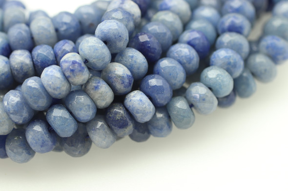 Aventurine, Blue, Quartz, Natural, Faceted Rondelle, 8x5mm, One Strand