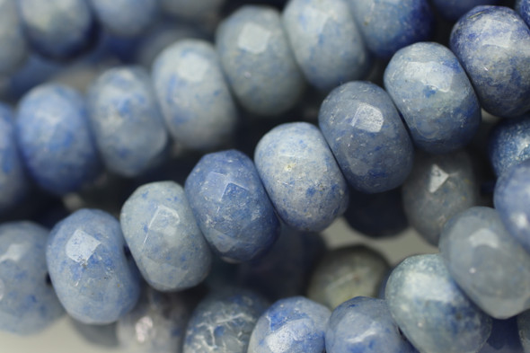 Aventurine, Blue, Quartz, Natural, Faceted Rondelle, 8x5mm, One Strand