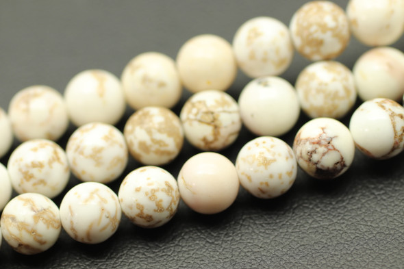 Magnesite, Natural, Smooth Round Beads, 6mm