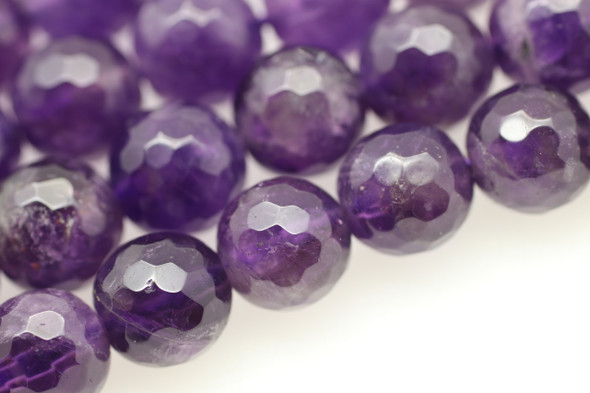 Amethyst, Dark, Natural, Faceted Round, 8mm