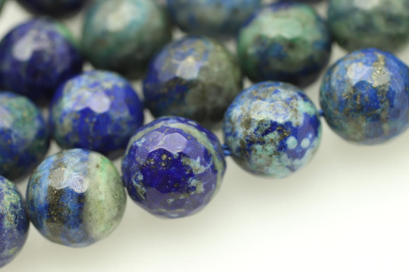 Chrysocolla, Chinese, Dyed, Faceted Round, 10mm