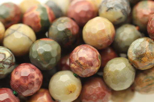 6mm, Red Creek Jasper, Natural, Faceted Round