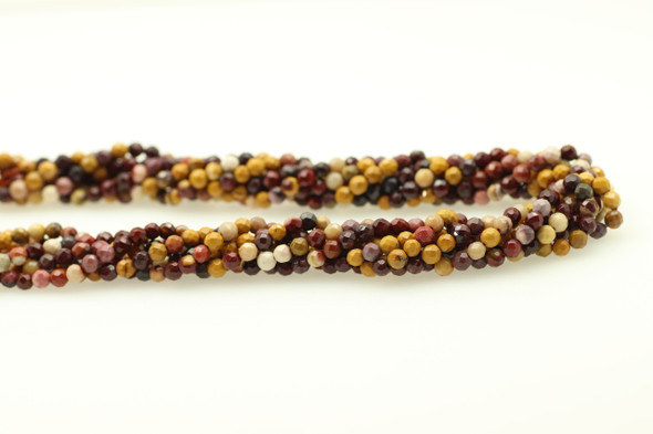 Mookaite Jasper, Natural, Faceted Round, 4mm Strand