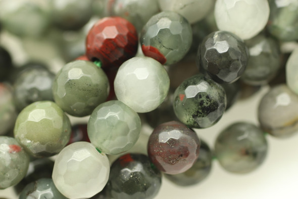 Bloodstone, Red, Natural, Faceted Round, 6mm