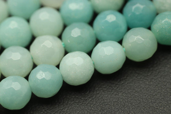 Amazonite, Natural, Faceted Round, 6mm