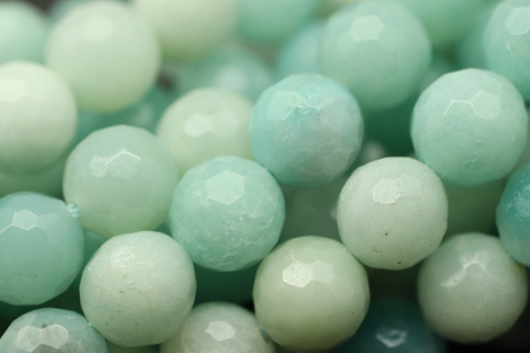 Amazonite, Natural, Faceted Round, 8mm