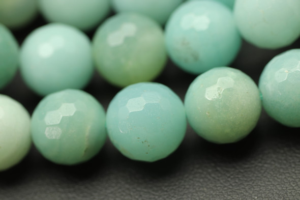 Amazonite, Natural, Faceted Round, 10mm
