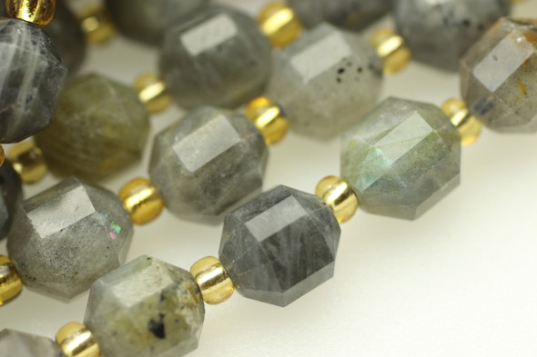 Labradorite, Natural, Faceted Off Round, 8mm, One Strand