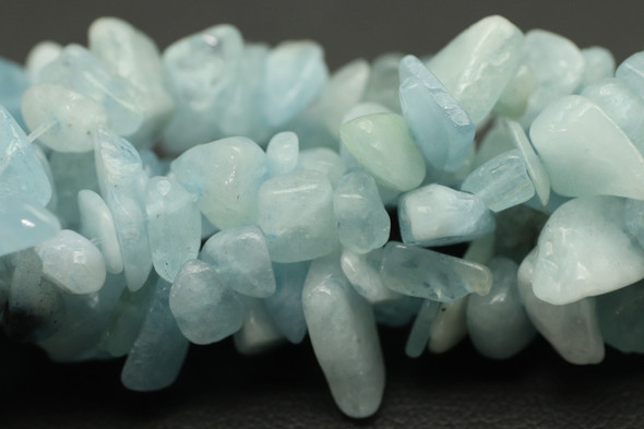 Aquamarine, Heated, Chips, 32in Strand, 8x4mm