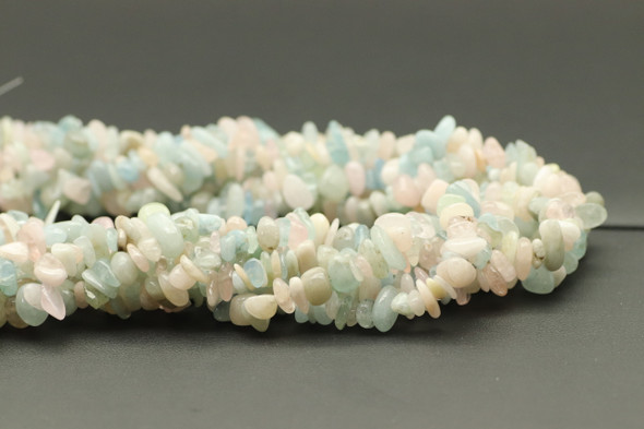 Morganite, Rainbow, Natural, Chips, 32in Strand, 8x4mm