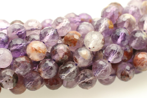 Super 7, Melody Stone, Purple, Natural, Faceted Round, 8mm