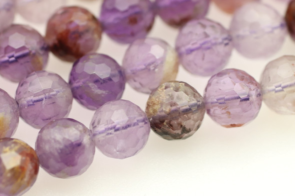Super 7, Melody Stone, Purple, Natural, Faceted Round, 8mm