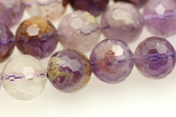 Super 7, Melody Stone, Purple, Natural, Faceted Round, 10mm