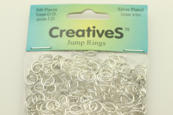 Open Jump Ring, 8mm, 19 Gauge, Silver Plated, approx. 500 pc