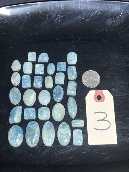 Aquamarine, Heated, Cabochons