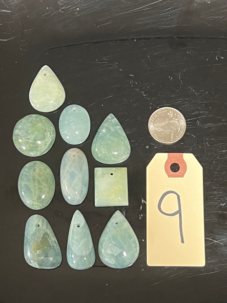 Aquamarine, Heated, Pendants