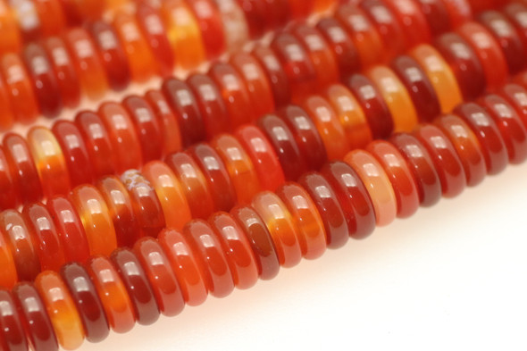 6x2mm, Carnelian Agate, Heated, Rondelle Disk