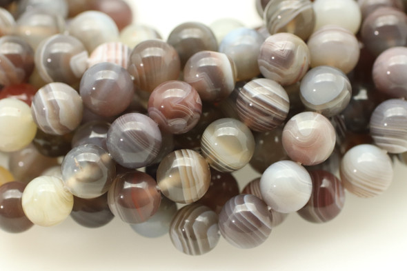 Botswana Agate, Natural, Smooth Round, 8mm, One Strand