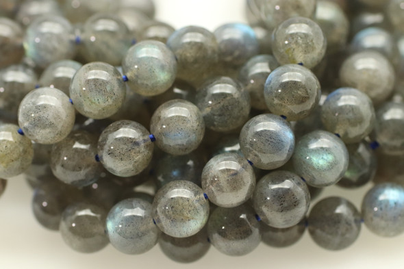 8mm Labradorite, Super Blue, Natural, Smooth Round Beads