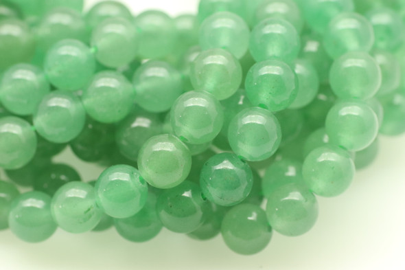 8mm Aventurine, Green, Quartz, Natural, Smooth Round Beads