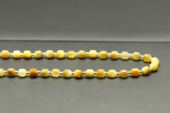 Tiger Eye, Golden, Heated, Faceted Off Round, 6mm, One Strand