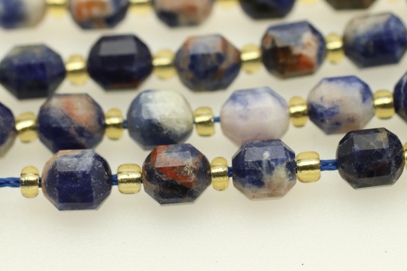 Sodalite, Natural, Faceted Off Round, 6mm, One Strand