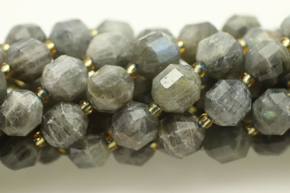 Labradorite, Natural, Faceted Off Round, 10mm, One Strand