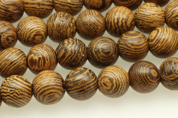 Sandalwood, Tiger Vein, Natural, Smooth Round, 6mm