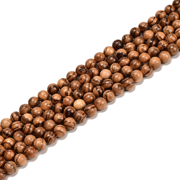 Pear Wood, Smooth Round, One 8mm Strand