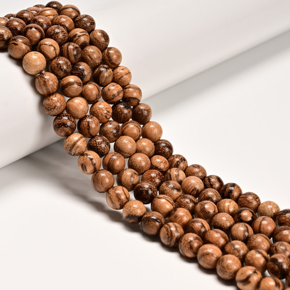 Pear Wood, Smooth Round, One 8mm Strand