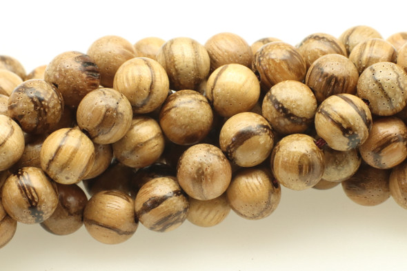 Pear Wood, Natural, Smooth Round, 8mm