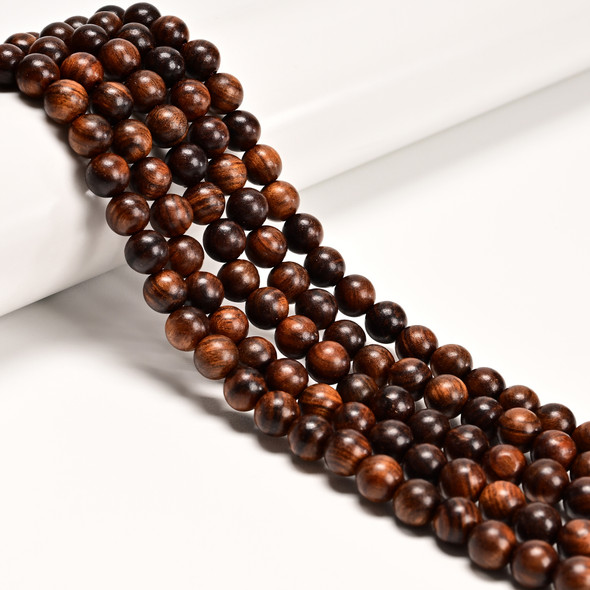 Sandalwood, Tiger, Smooth Round, One 8mm Strand