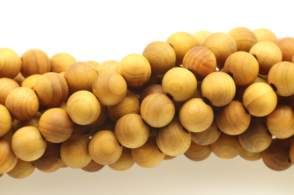 Golden Thuja Wood, Natural, Smooth Round, 6mm
