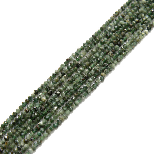 Seraphinite, Natural, Faceted Round, One 2mm Strand