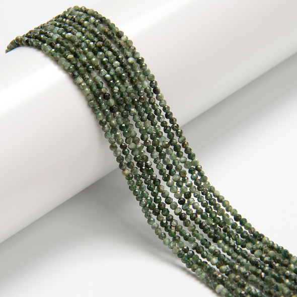Seraphinite, Natural, Faceted Round, One 2mm Strand