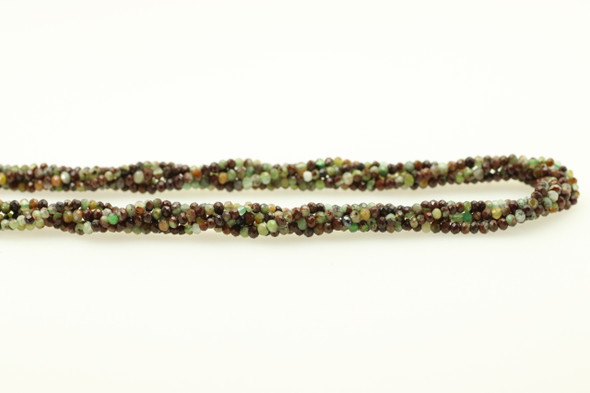 Chrysoprase, Natural, Faceted Rondelle, 3x2mm, One Strand