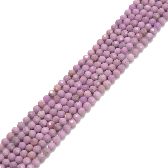 Phosphosiderite, Natural, Faceted Round, One 3mm Strand