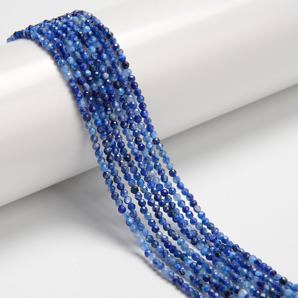 Kyanite, Stabilized, Faceted Round, One 2mm Strand