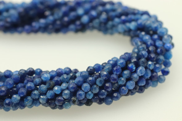 Kyanite, Natural, Faceted Round, 3mm, One Strand
