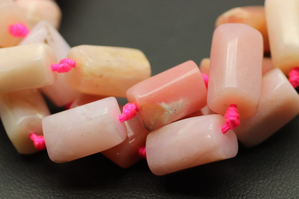 Opal, Pink, Cylinder, Varied Sizes, One 12x8mm Strand