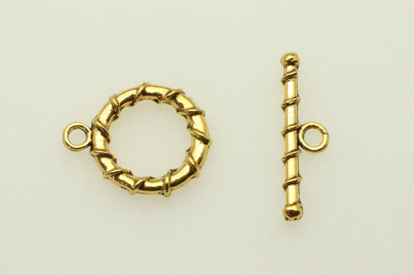 Toggle, 20x16x3mm bar is 23x6mm at loop, Antique Gold Metal Alloy, 10 sets