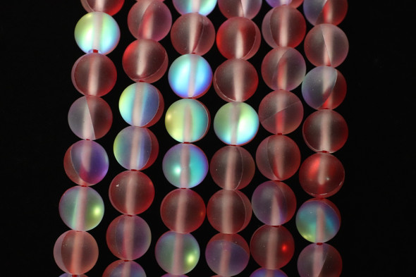 Glowing Glass, Cherry Red Matte, One 8mm Strand